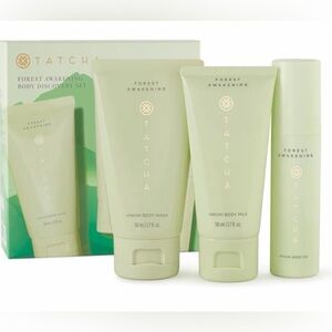 NEW Tatcha Forest Awakening Body Discovery Set Hinoki Body Oil, Body Milk, Wash
